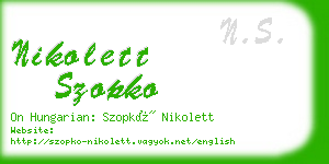 nikolett szopko business card